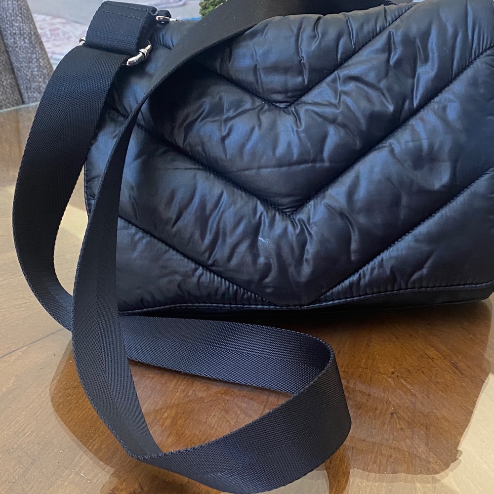Black Quilted ATHLETA Crossbody Bag 10 W x 9 L x 1.5 D